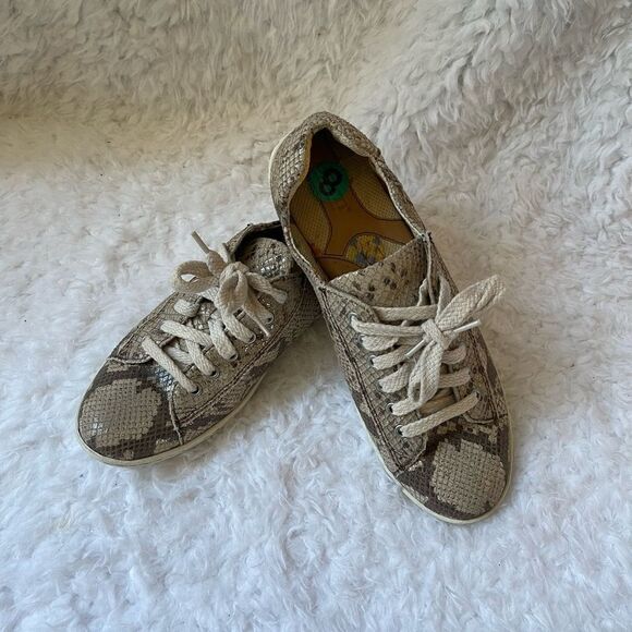 Born leather snake skin print cream and taupe color size 8 - Picture 5 of 10